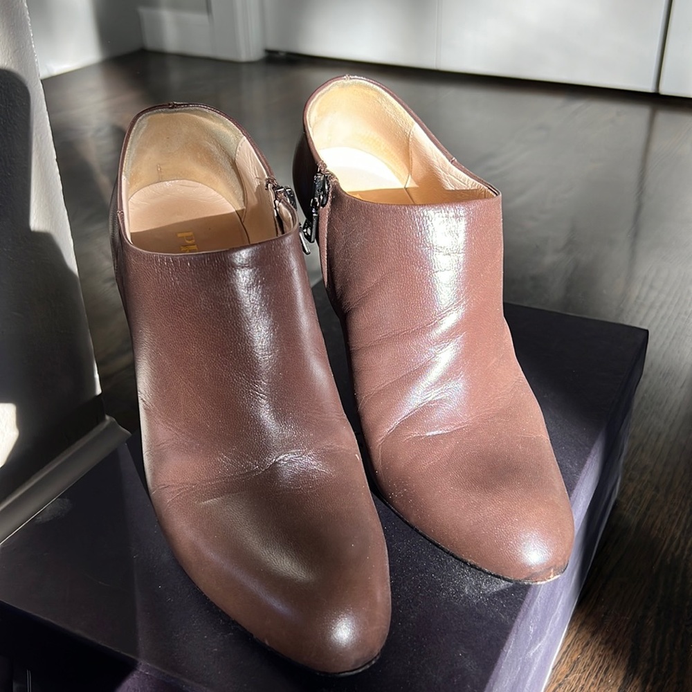 Prada Calzature Donna Mordore Bootie Heels, Cafe color size 37.5 EU - Picture 2 of 8